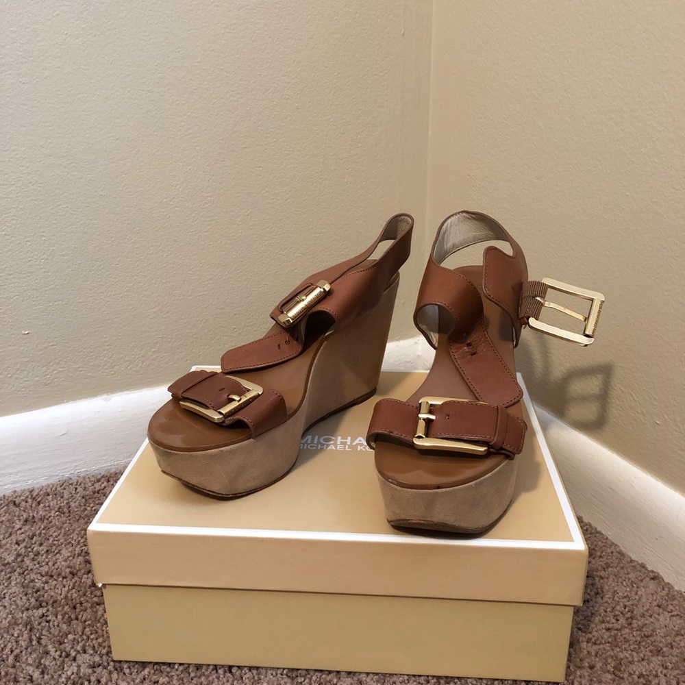 Suede/leather Michael Kors platform brown